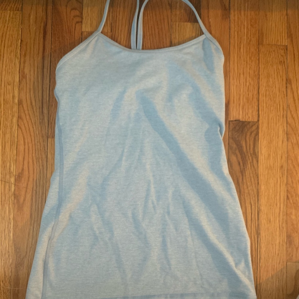 LULU LEMON POWER Y WORKOUT TOP. BUILT IN BRA